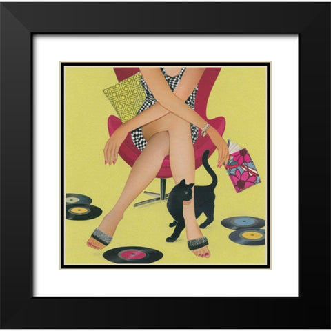 Cats Meow Black Modern Wood Framed Art Print with Double Matting by P.S. Art