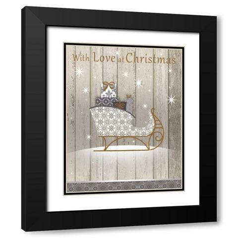 Love at Christmas Black Modern Wood Framed Art Print with Double Matting by P.S. Art
