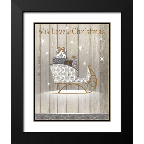 Love at Christmas Black Modern Wood Framed Art Print with Double Matting by P.S. Art