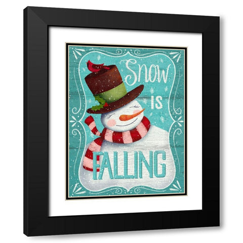 Snow is Falling Black Modern Wood Framed Art Print with Double Matting by P.S. Art