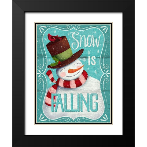 Snow is Falling Black Modern Wood Framed Art Print with Double Matting by P.S. Art