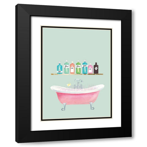 Bath Black Modern Wood Framed Art Print with Double Matting by P.S. Art