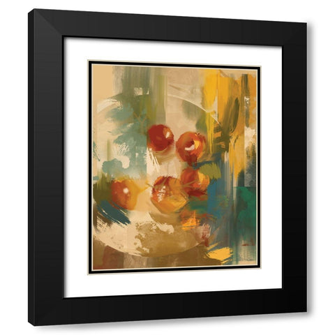 Fruit Abstract I Black Modern Wood Framed Art Print with Double Matting by P.S. Art