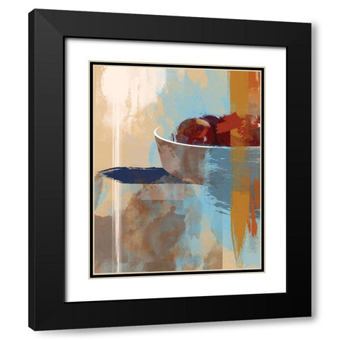 Fruit Abstract III Black Modern Wood Framed Art Print with Double Matting by P.S. Art