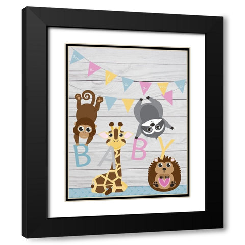 Baby Black Modern Wood Framed Art Print with Double Matting by P.S. Art