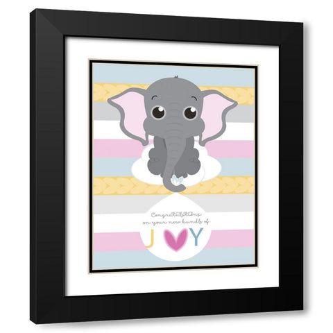Joy Black Modern Wood Framed Art Print with Double Matting by P.S. Art