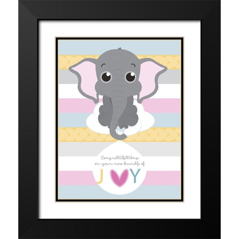 Joy Black Modern Wood Framed Art Print with Double Matting by P.S. Art