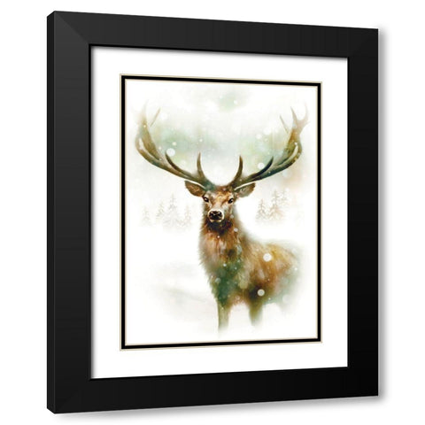 Enchanted Winter Black Modern Wood Framed Art Print with Double Matting by P.S. Art