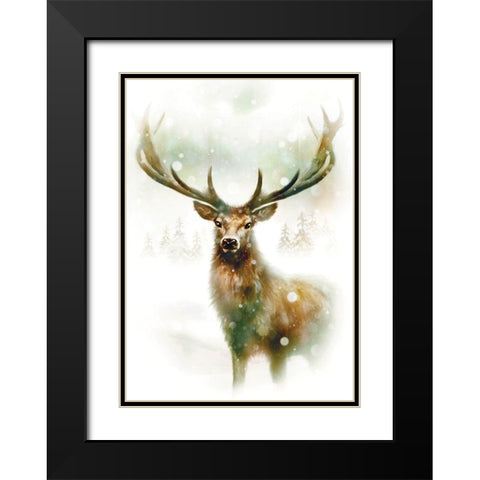 Enchanted Winter Black Modern Wood Framed Art Print with Double Matting by P.S. Art