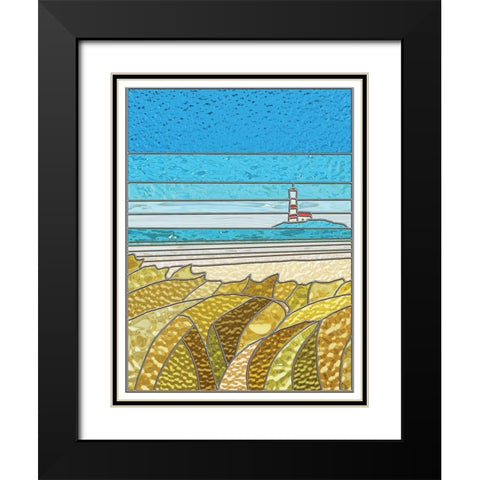 Lighthouse Black Modern Wood Framed Art Print with Double Matting by P.S. Art