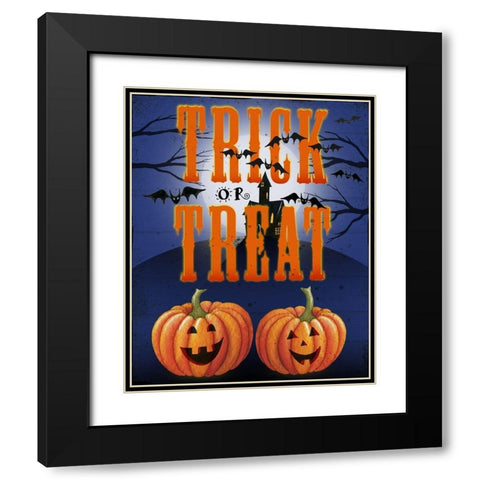 Trick or Treat Black Modern Wood Framed Art Print with Double Matting by P.S. Art