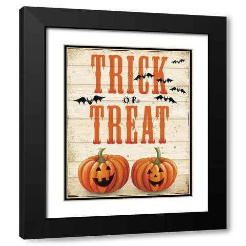 Trick or Treat Black Modern Wood Framed Art Print with Double Matting by P.S. Art