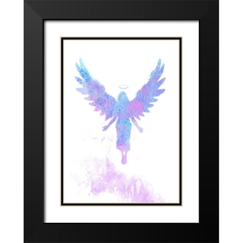 Angels Came Black Modern Wood Framed Art Print with Double Matting by P.S. Art