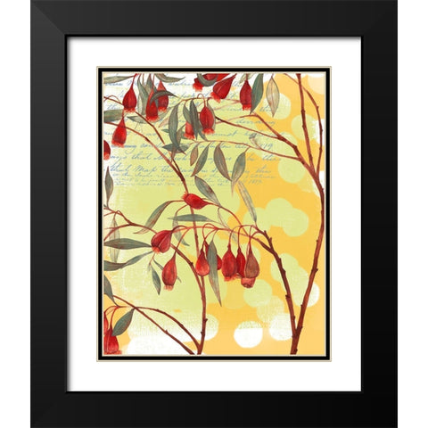 Floral Collage II Black Modern Wood Framed Art Print with Double Matting by P.S. Art