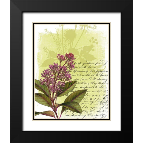 Floral Collage V Black Modern Wood Framed Art Print with Double Matting by P.S. Art