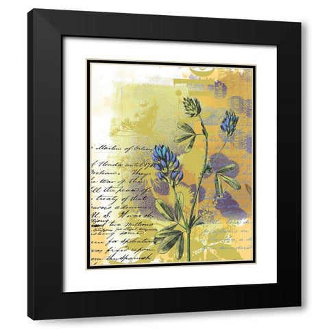 Floral Collage VI Black Modern Wood Framed Art Print with Double Matting by P.S. Art