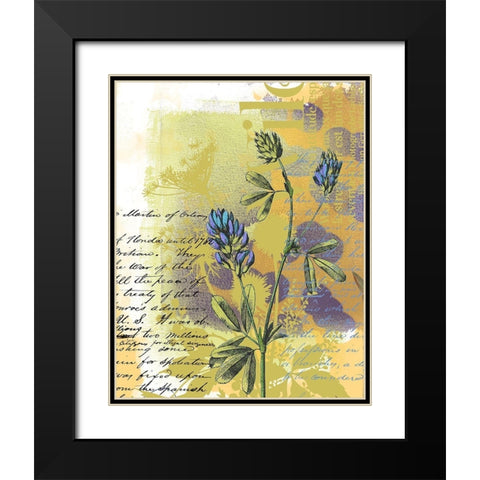 Floral Collage VI Black Modern Wood Framed Art Print with Double Matting by P.S. Art