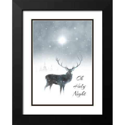 Oh Holy Night Black Modern Wood Framed Art Print with Double Matting by P.S. Art