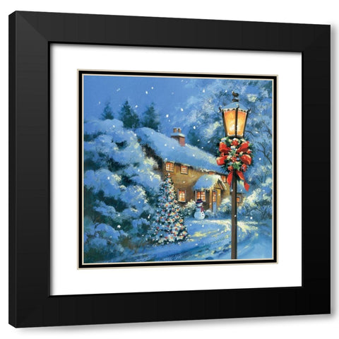 Peace on Earth Black Modern Wood Framed Art Print with Double Matting by P.S. Art