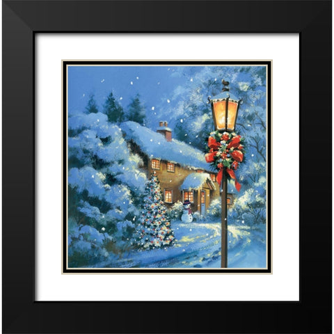 Peace on Earth Black Modern Wood Framed Art Print with Double Matting by P.S. Art