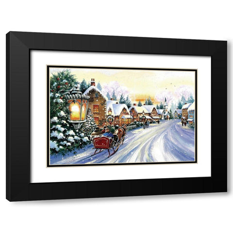 Sleigh Ride w/ You Black Modern Wood Framed Art Print with Double Matting by P.S. Art