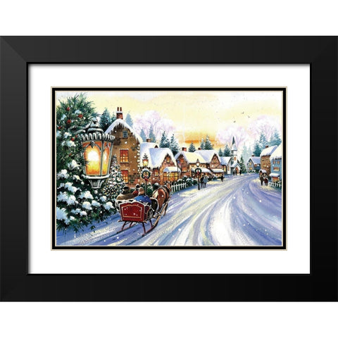 Sleigh Ride w/ You Black Modern Wood Framed Art Print with Double Matting by P.S. Art