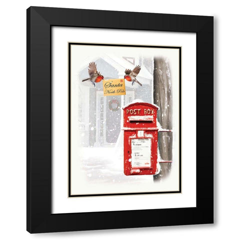 Christmas Mail Black Modern Wood Framed Art Print with Double Matting by P.S. Art