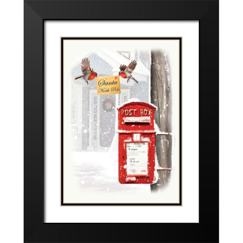 Christmas Mail Black Modern Wood Framed Art Print with Double Matting by P.S. Art