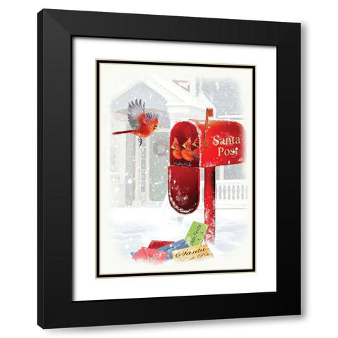 Santas Post Black Modern Wood Framed Art Print with Double Matting by P.S. Art