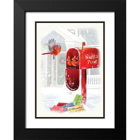 Santas Post Black Modern Wood Framed Art Print with Double Matting by P.S. Art