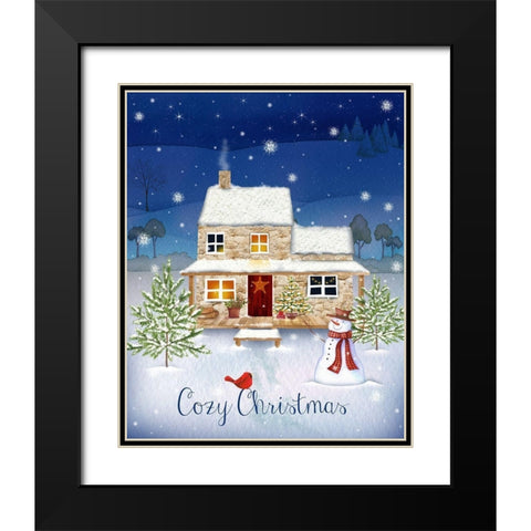 Cozy Christmas Black Modern Wood Framed Art Print with Double Matting by P.S. Art
