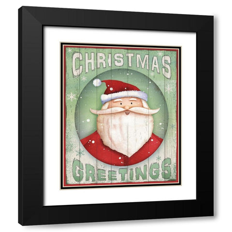 Christmas Greetings Black Modern Wood Framed Art Print with Double Matting by P.S. Art