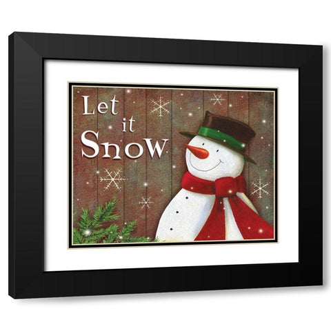 Let it Snow  Black Modern Wood Framed Art Print with Double Matting by P.S. Art