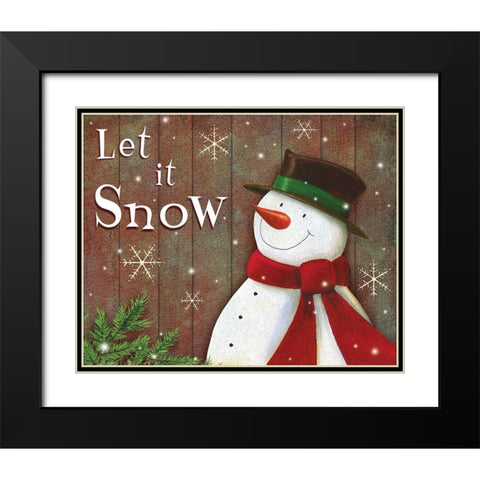 Let it Snow  Black Modern Wood Framed Art Print with Double Matting by P.S. Art