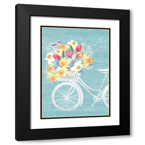 Spring Time Black Modern Wood Framed Art Print with Double Matting by P.S. Art