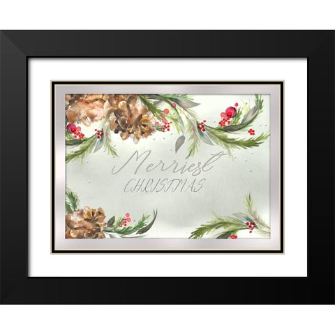 Merriest Christmas Black Modern Wood Framed Art Print with Double Matting by P.S. Art