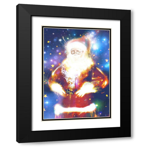 Santa Black Modern Wood Framed Art Print with Double Matting by P.S. Art