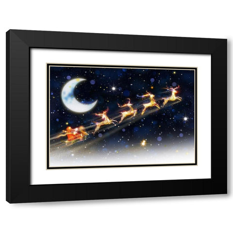 Up and Away Black Modern Wood Framed Art Print with Double Matting by P.S. Art