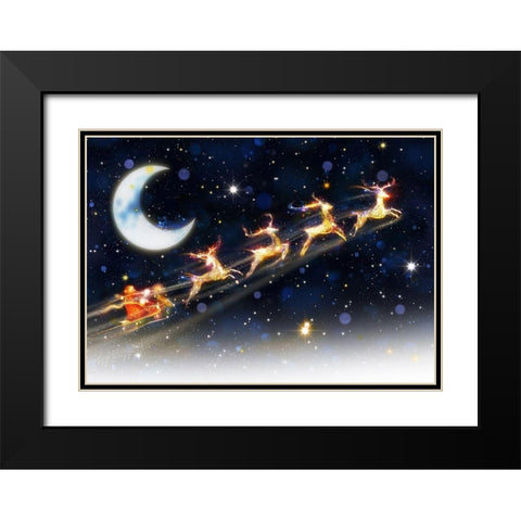 Up and Away Black Modern Wood Framed Art Print with Double Matting by P.S. Art