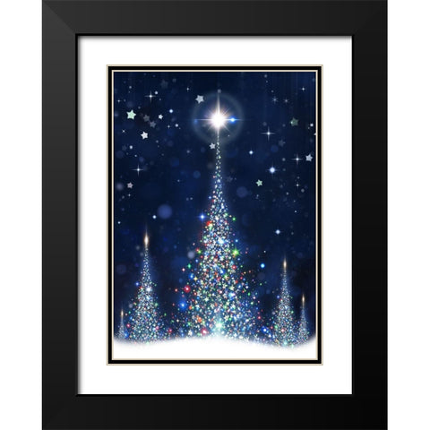 Star Bright Black Modern Wood Framed Art Print with Double Matting by P.S. Art