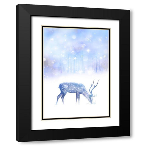 Simple Night Black Modern Wood Framed Art Print with Double Matting by P.S. Art