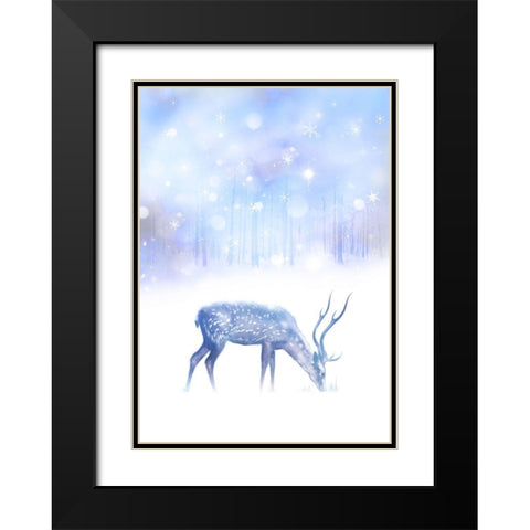 Simple Night Black Modern Wood Framed Art Print with Double Matting by P.S. Art