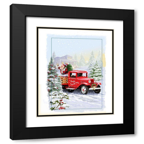 Northpole Black Modern Wood Framed Art Print with Double Matting by P.S. Art