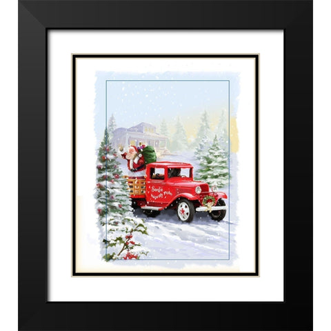 Northpole Black Modern Wood Framed Art Print with Double Matting by P.S. Art