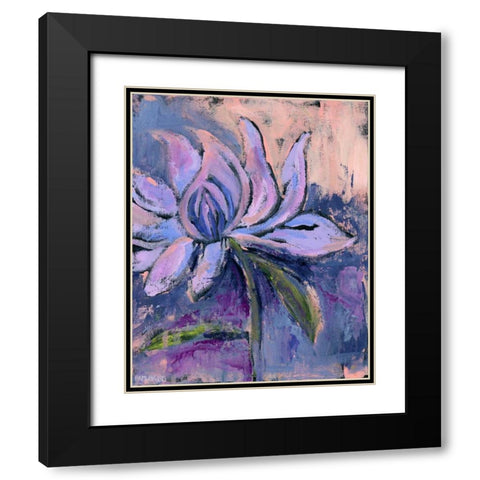 Blush Lily Black Modern Wood Framed Art Print with Double Matting by Pamela J. Wingard