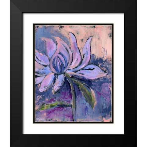 Blush Lily Black Modern Wood Framed Art Print with Double Matting by Pamela J. Wingard