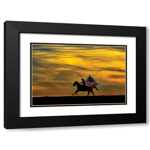 Patriotic Run Black Modern Wood Framed Art Print with Double Matting by PBurchettPhoto