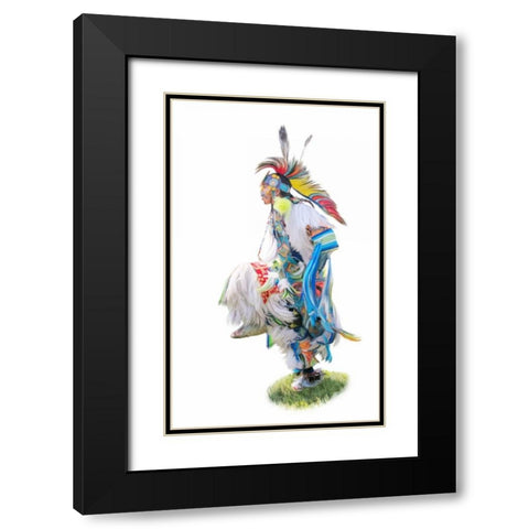 Native American Dancer Black Modern Wood Framed Art Print with Double Matting by Murdock, Ramona