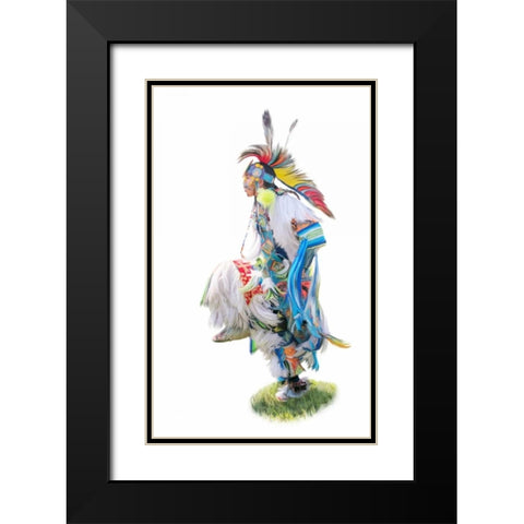 Native American Dancer Black Modern Wood Framed Art Print with Double Matting by Murdock, Ramona