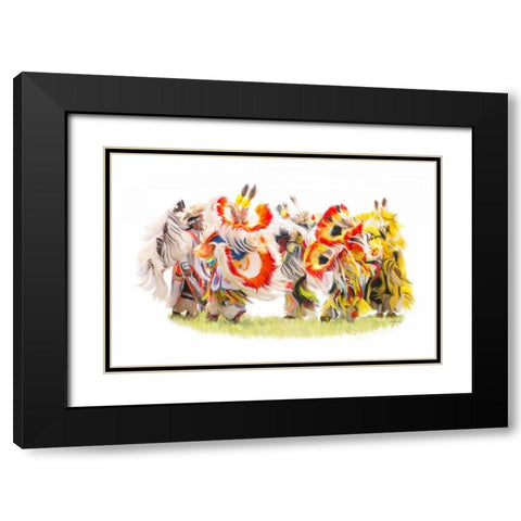 Native Color in Motion Black Modern Wood Framed Art Print with Double Matting by Murdock, Ramona